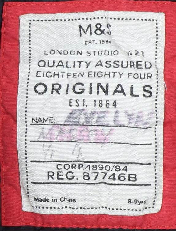 Marks and Spencer Boys Red Puffer Jacket, 8-9 Years, Winter