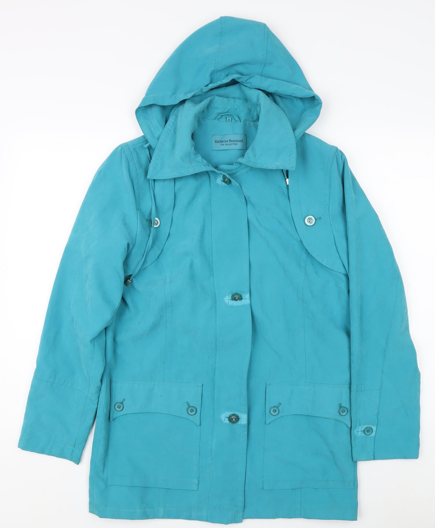 Katherine Hammond Women's Blue Hooded Jacket Size 8