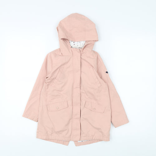 Vertbaudet Girls Pink Parka Jacket 6 Years Hooded Mid-Length