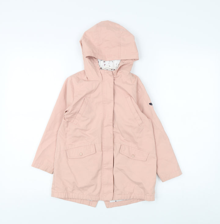 Vertbaudet Girls Pink Parka Jacket 6 Years Hooded Mid-Length