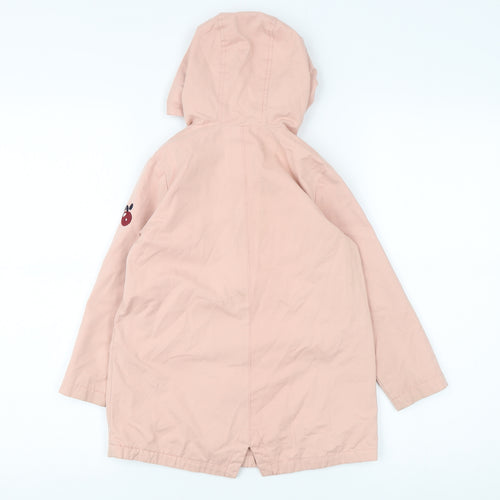 Vertbaudet Girls Pink Parka Jacket 6 Years Hooded Mid-Length
