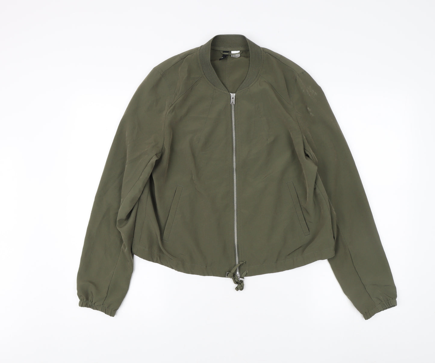 H&M Divided Women’s Green Bomber Jacket, Size 14