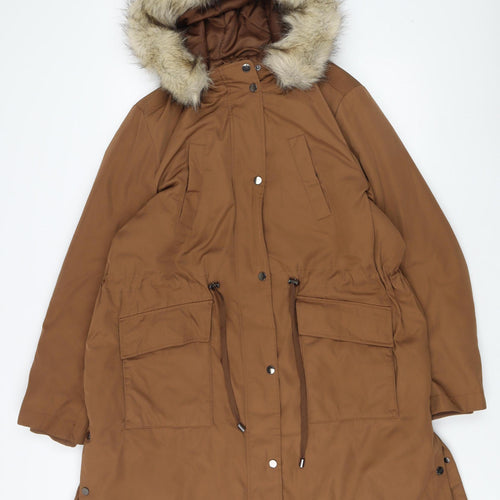 Marks and Spencer Women's Brown Parka Size 20 Winter Coat