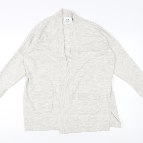 Wallis Women's Grey 3/4 Sleeve Open Front Cardigan Knit
