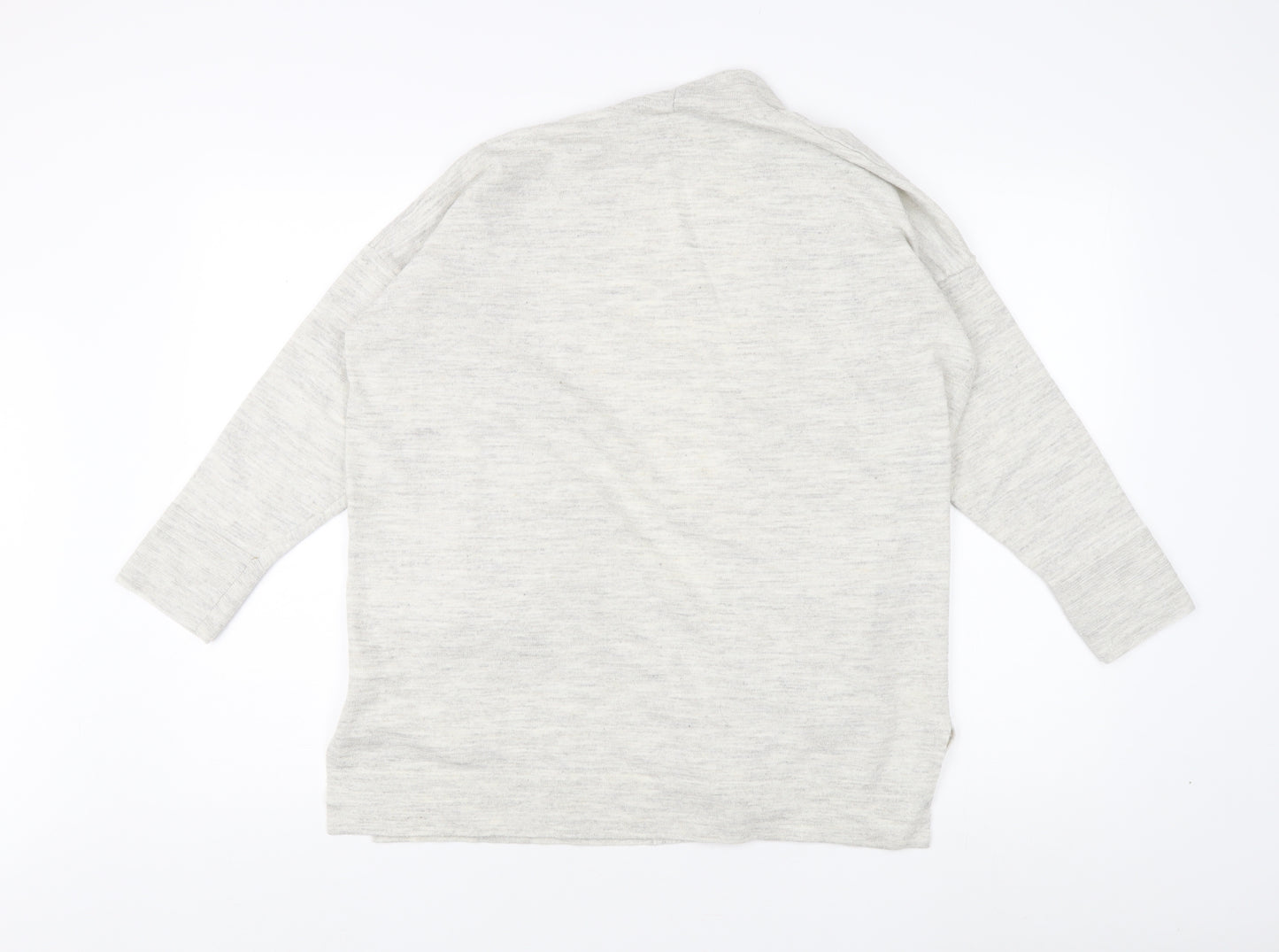 Wallis Women's Grey 3/4 Sleeve Open Front Cardigan Knit