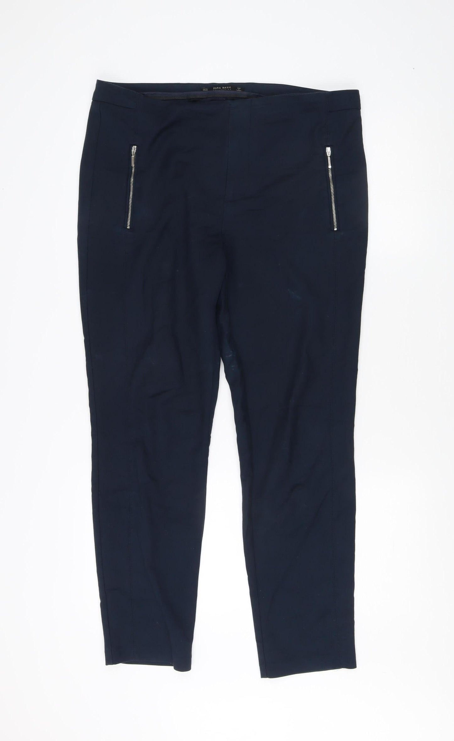 Zara Women’s Blue Skinny Cropped Trousers, Size 12