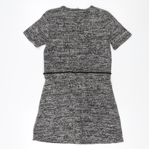 H&M Women's Black Grey Short Shift Dress S