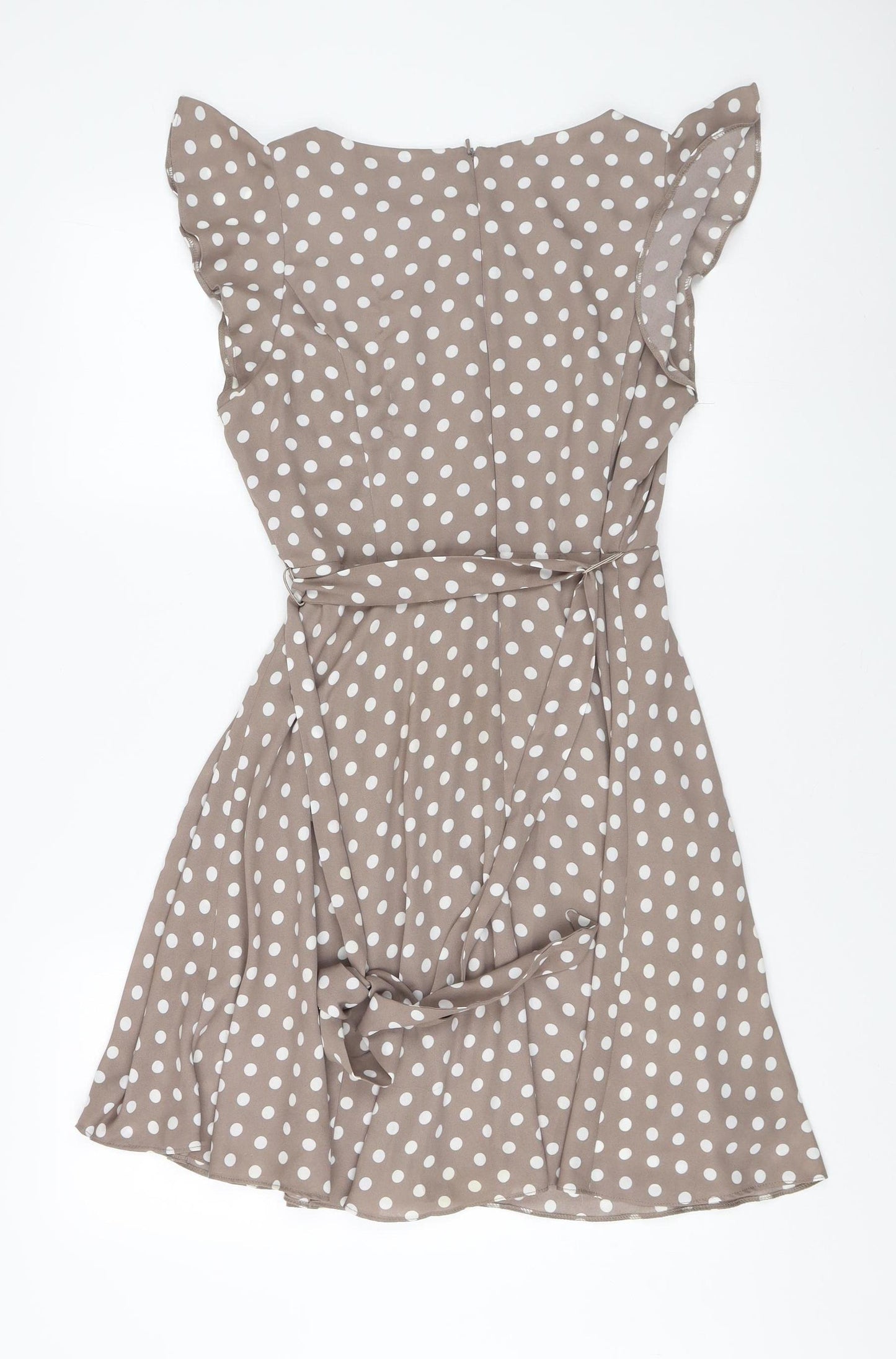 Wallis Women’s Brown Polka Dot Dress, Size 14, Excl. Condition