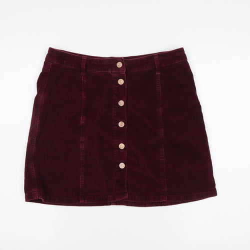 New Look Women's Red Mini Corduroy Skirt Size 12