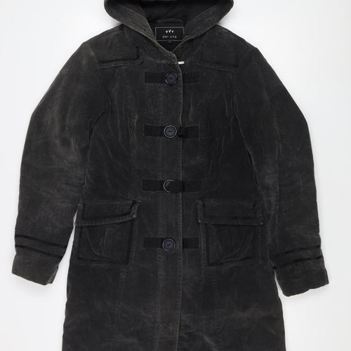 Per Una Women's Black Parka Coat with Hood, Size S