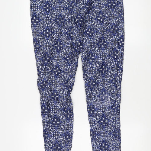 New Look Women's Blue Geometric Trousers Size 12