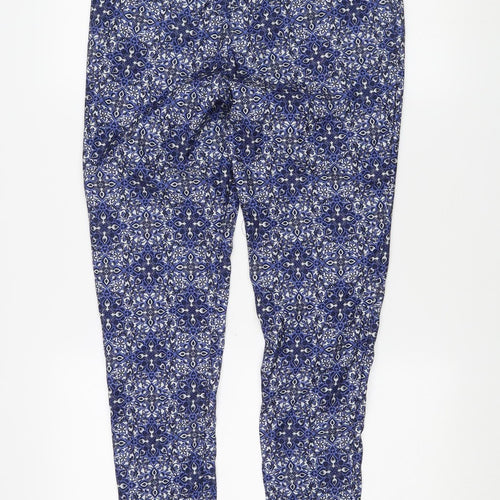 New Look Women's Blue Geometric Trousers Size 12