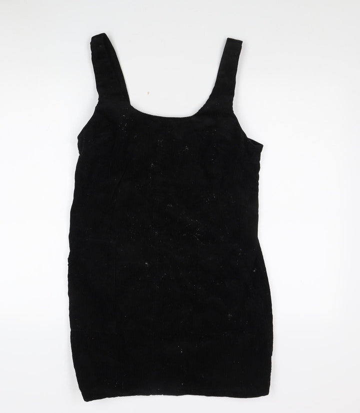 New Look Women's Black Corduroy Pinafore Dress, Size 14, Elegant