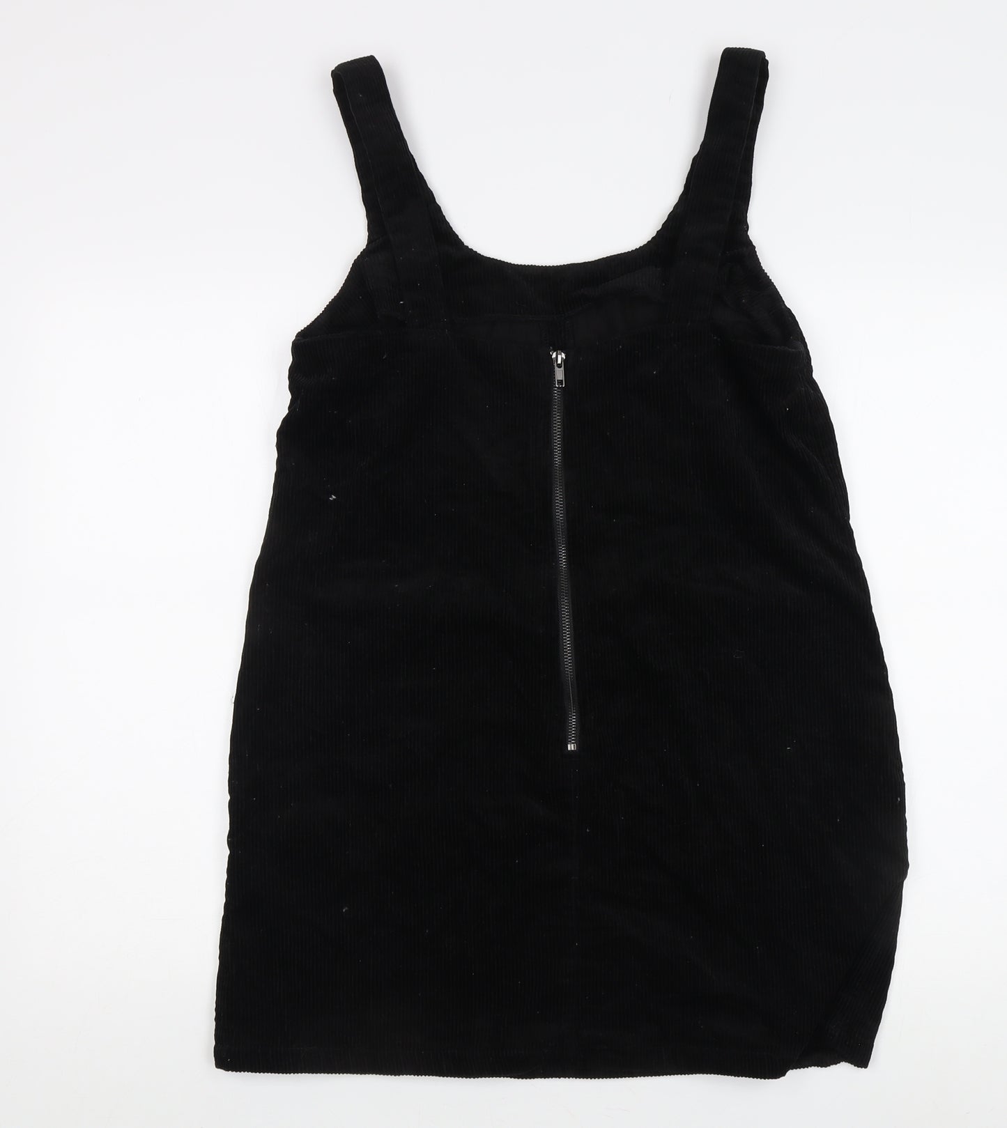 New Look Women's Black Corduroy Pinafore Dress, Size 14, Elegant