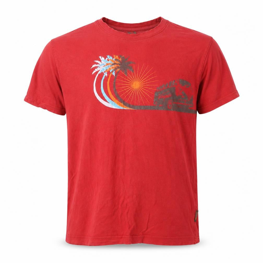 Front view of Trespass Men's Red Graphic Beach T-Shirt Medium