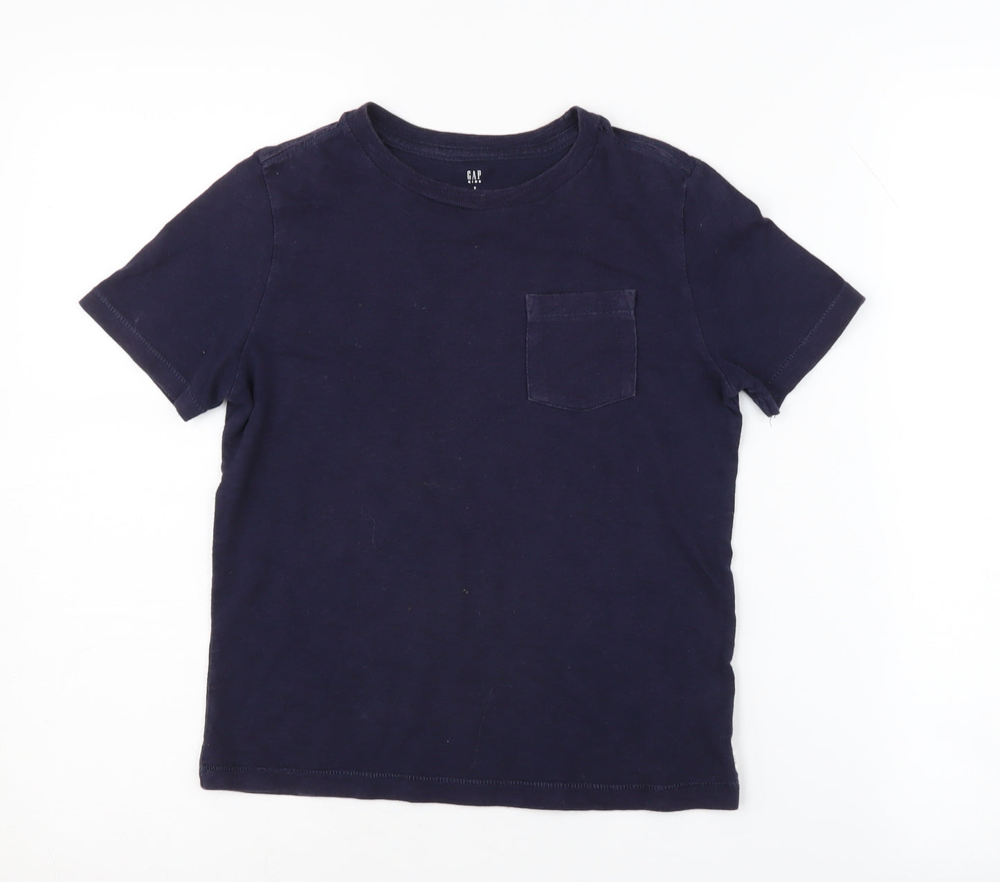 GAP Kids Boys Blue Cotton T-Shirt 6-7 Years Short Sleeve Casual