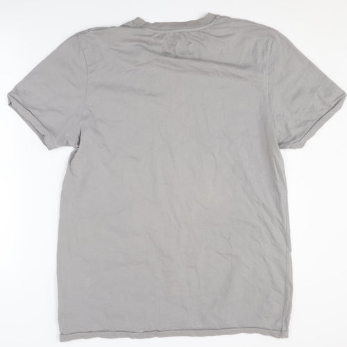 Lee Cooper Men's Grey Graphic Print T-Shirt L