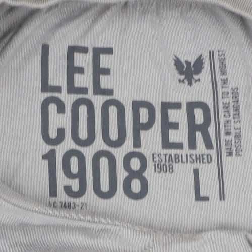 Lee Cooper Men's Grey Graphic Print T-Shirt L
