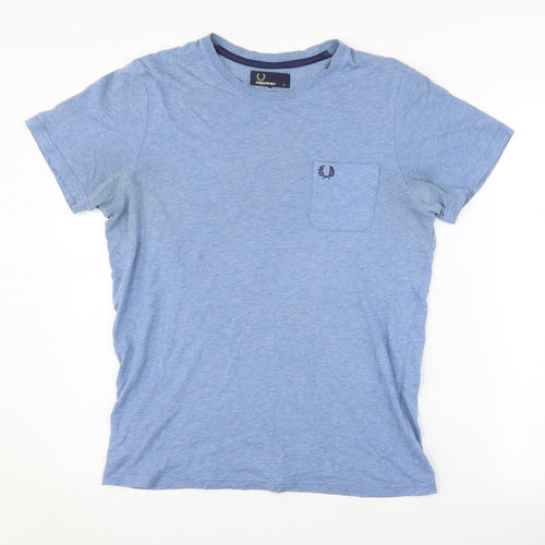 Fred Perry Men's Blue S Crew Neck T-Shirt with Logo