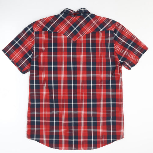 Levi's Men's Red Plaid Short Sleeve Shirt, Size L