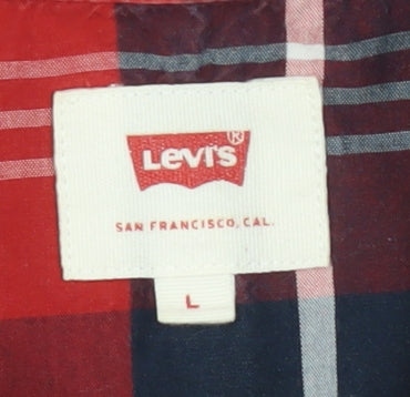 Levi's Men's Red Plaid Short Sleeve Shirt, Size L