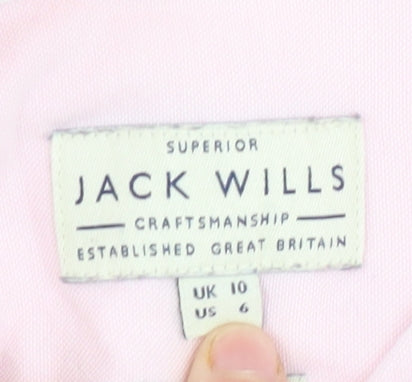 Jack Wills Women's Pink Button-Up Shirt UK 10