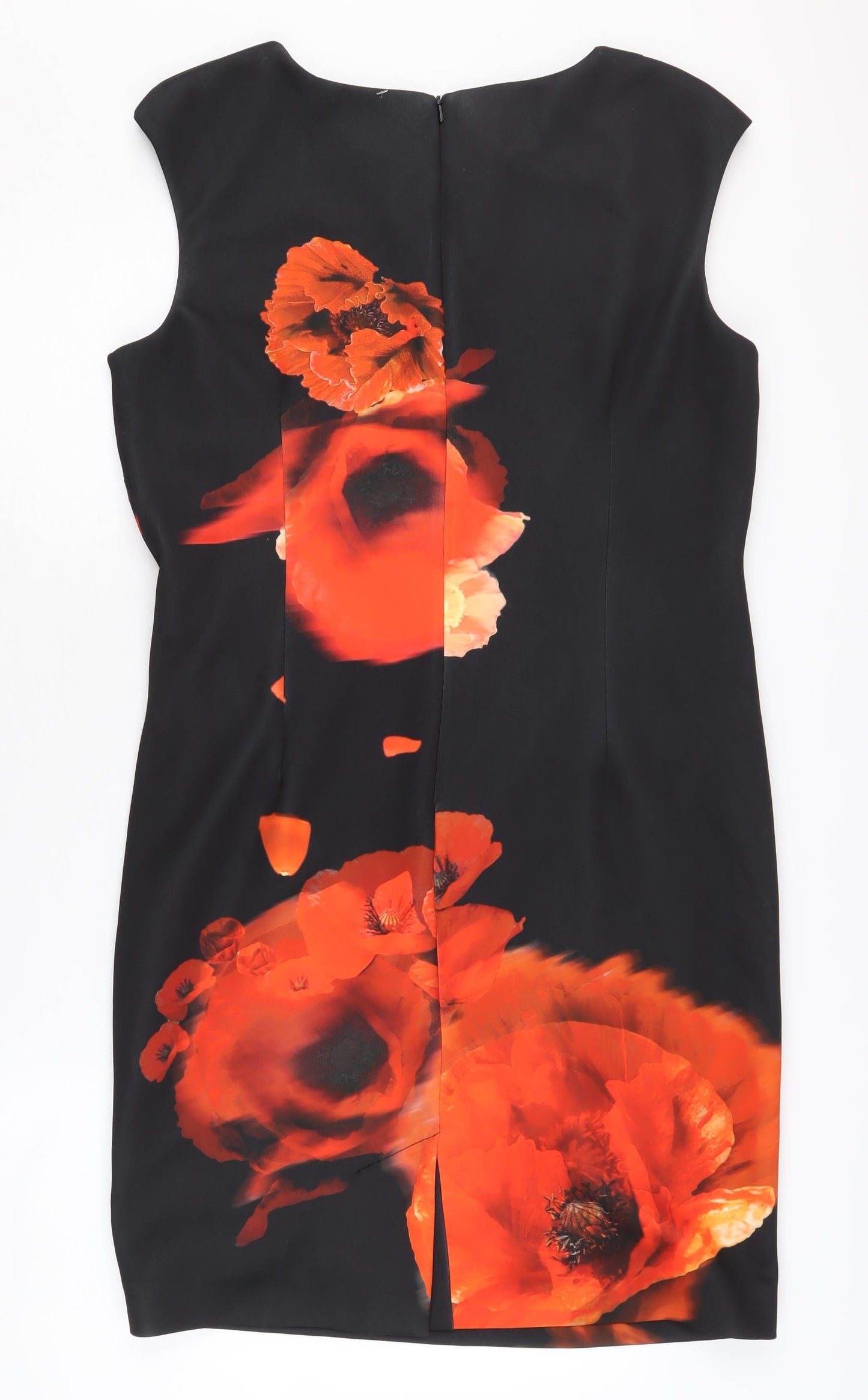 Roman Women's Black Floral Sheath Dress Size 16