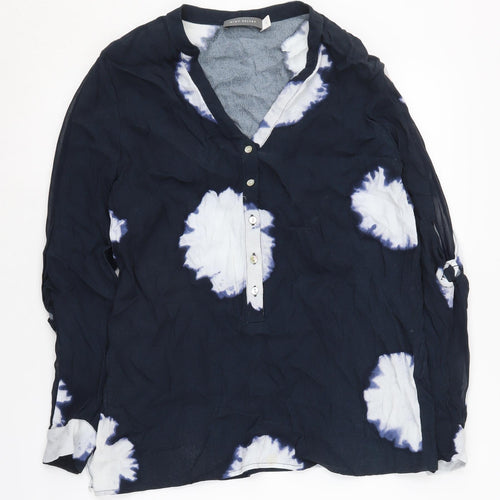 Mint Velvet Women's Blue Tie-Dye Long Sleeve Blouse