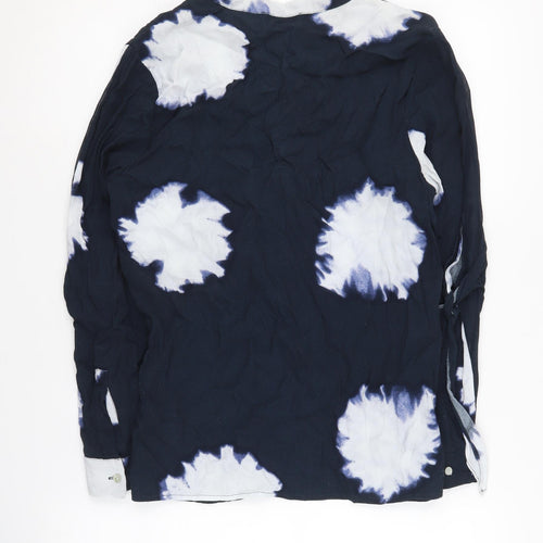 Mint Velvet Women's Blue Tie-Dye Long Sleeve Blouse