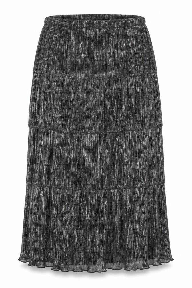 Front view of Hush Women's Black Pleated Skirt, size 14
