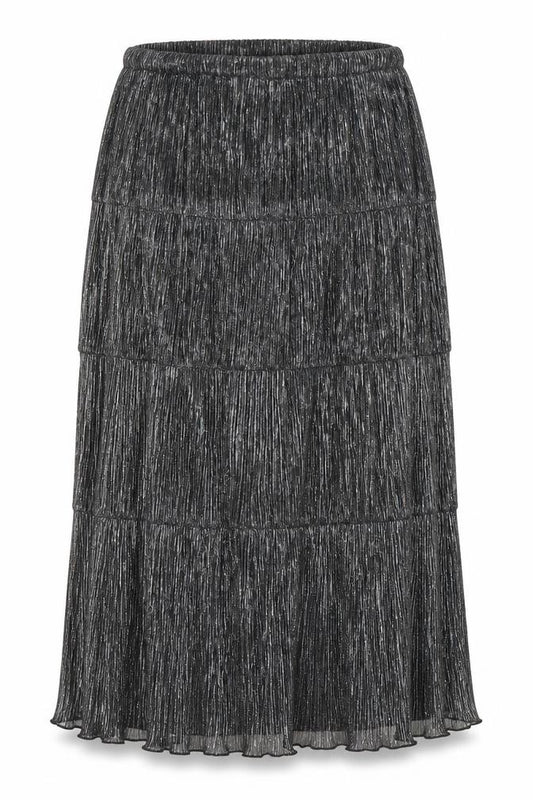 Front view of Hush Women's Black Pleated Skirt, size 14