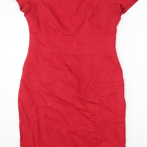 Debenhams Red Linen Sheath Dress, UK 10, Women