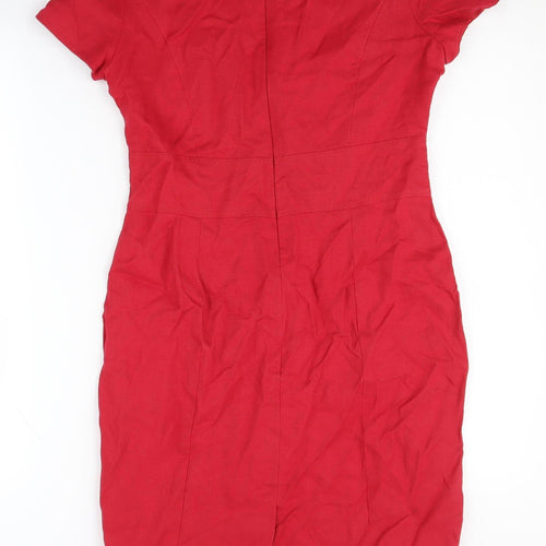 Debenhams Red Linen Sheath Dress, UK 10, Women