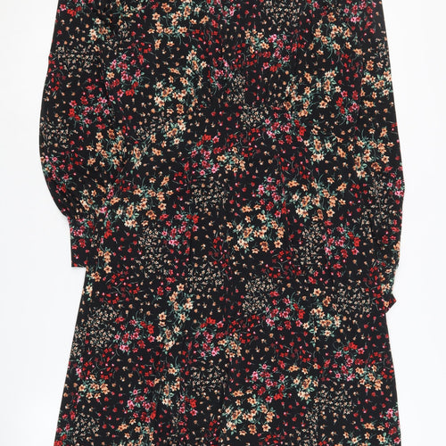 Oasis Women's Multicoloured Long Sleeve Floral Dress M