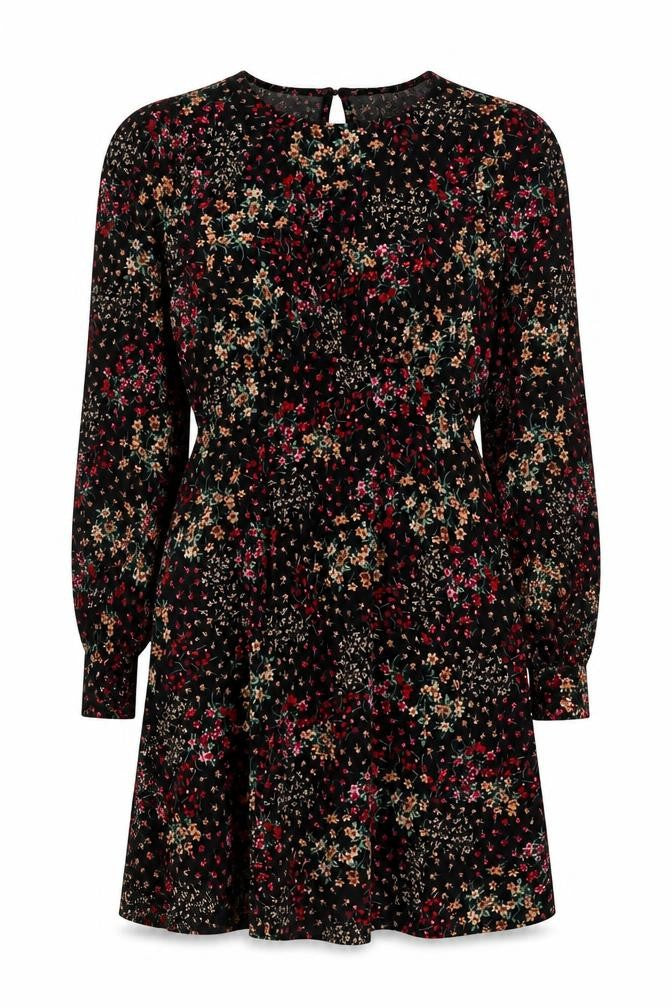Front view of Oasis Women's Multicoloured Long Sleeve Floral Dress M