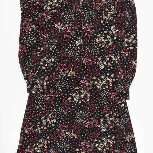 Oasis Women's Multicoloured Long Sleeve Floral Dress M