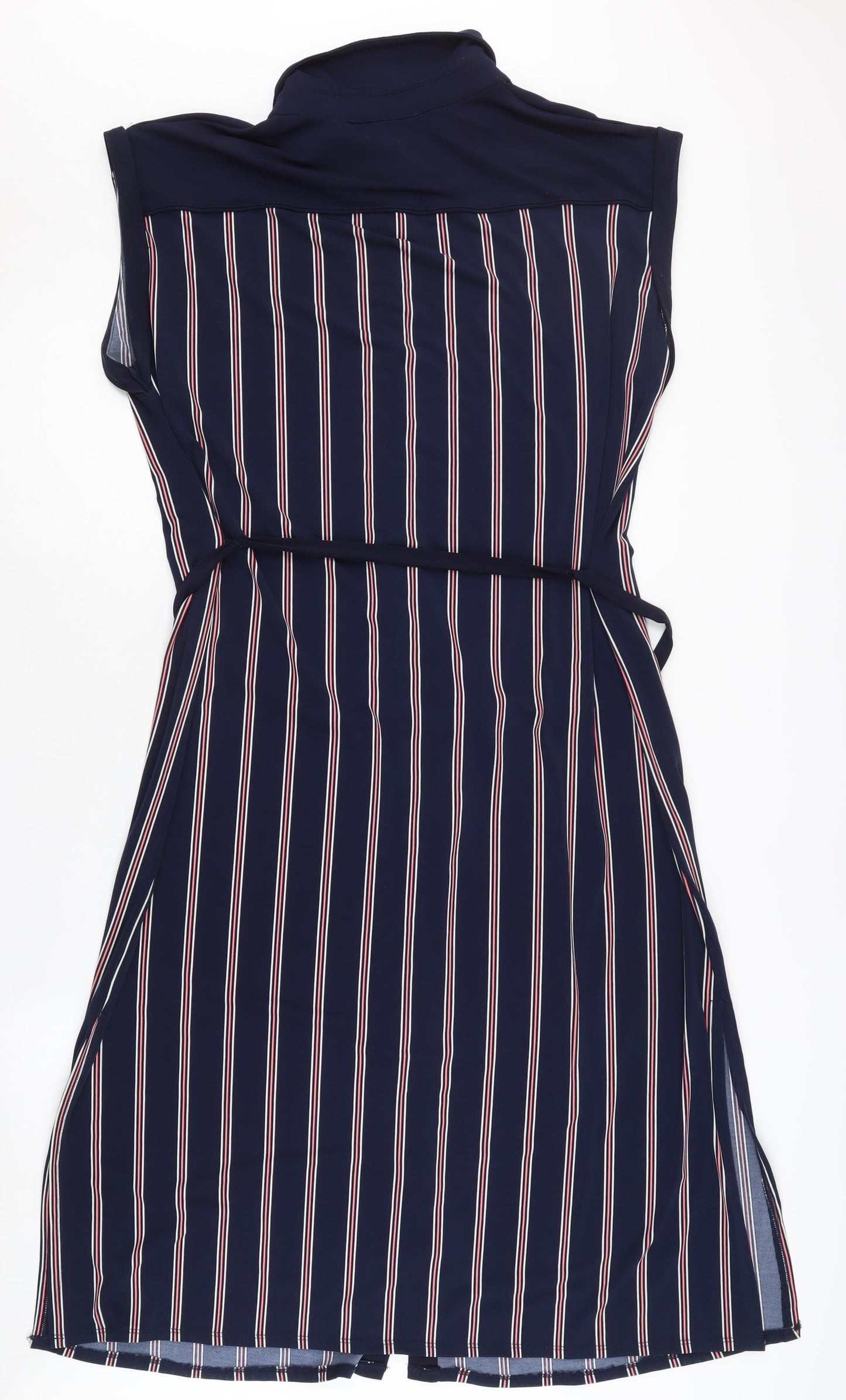Oasis Women's Blue Striped Shirt Dress, Size L