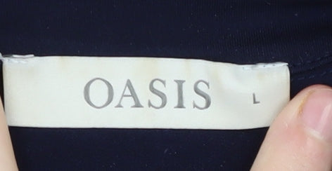 Oasis Women's Blue Striped Shirt Dress, Size L