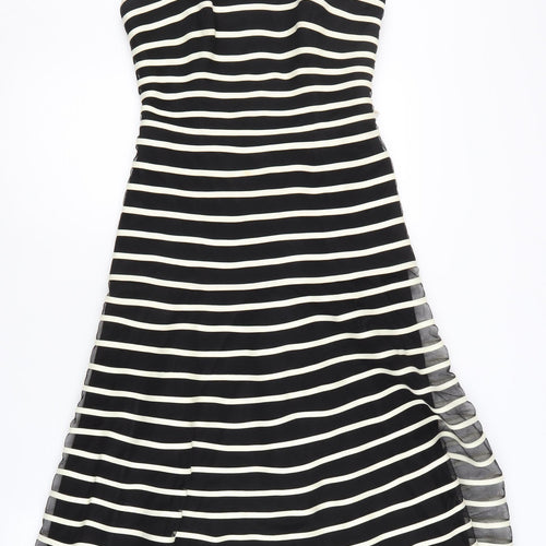 JS Boutique Women's Black Striped Sleeveless Dress Size 8