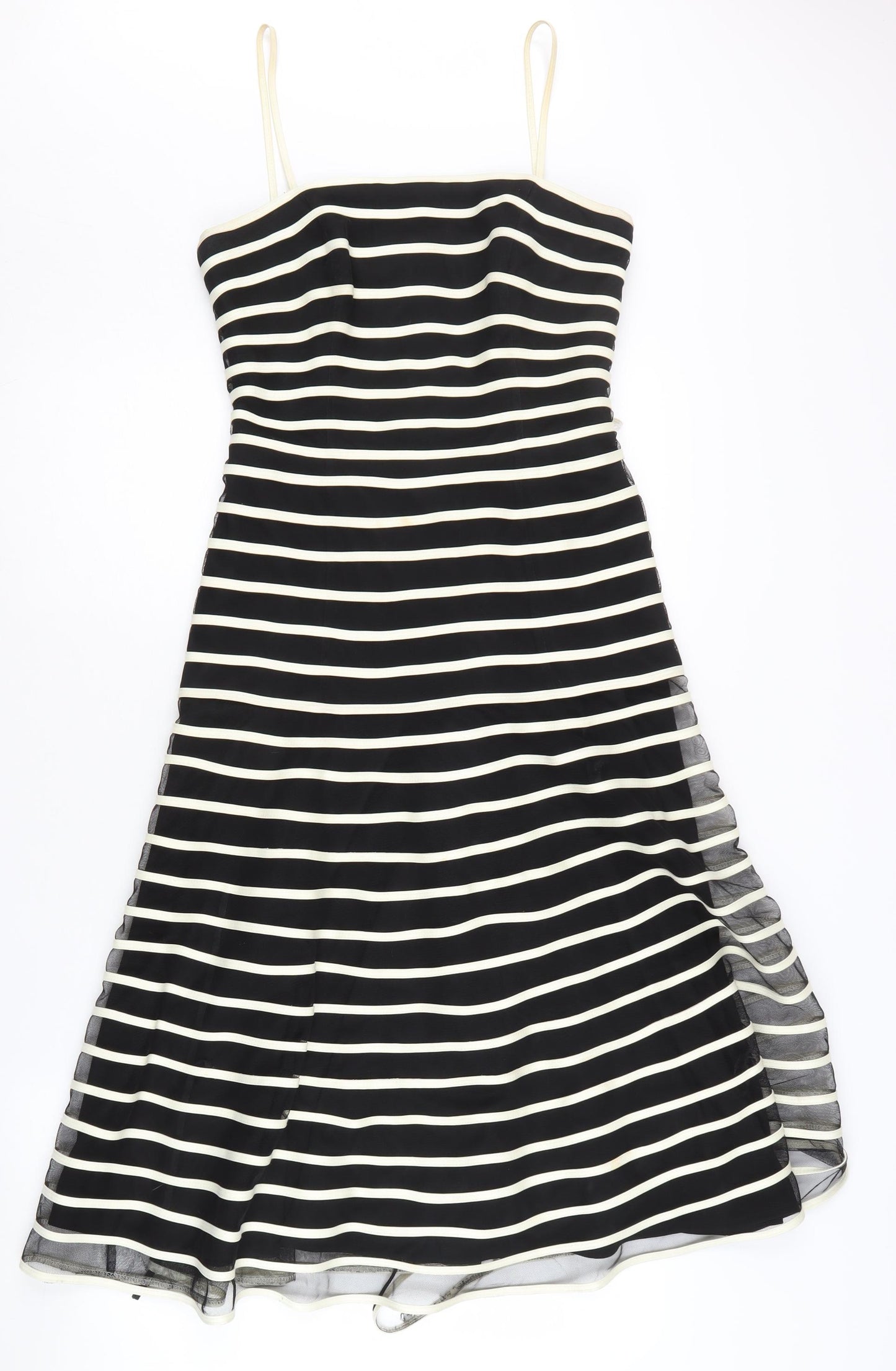 JS Boutique Women's Black Striped Sleeveless Dress Size 8