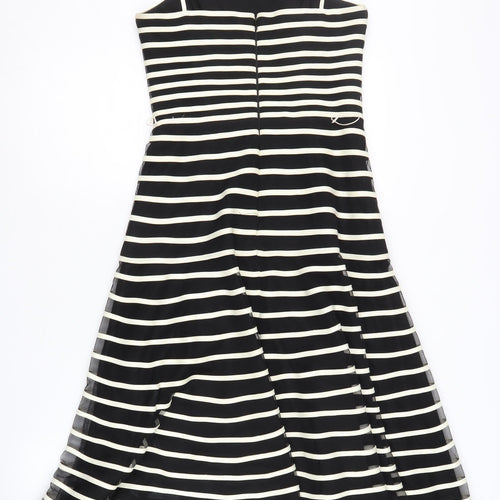 JS Boutique Women's Black Striped Sleeveless Dress Size 8