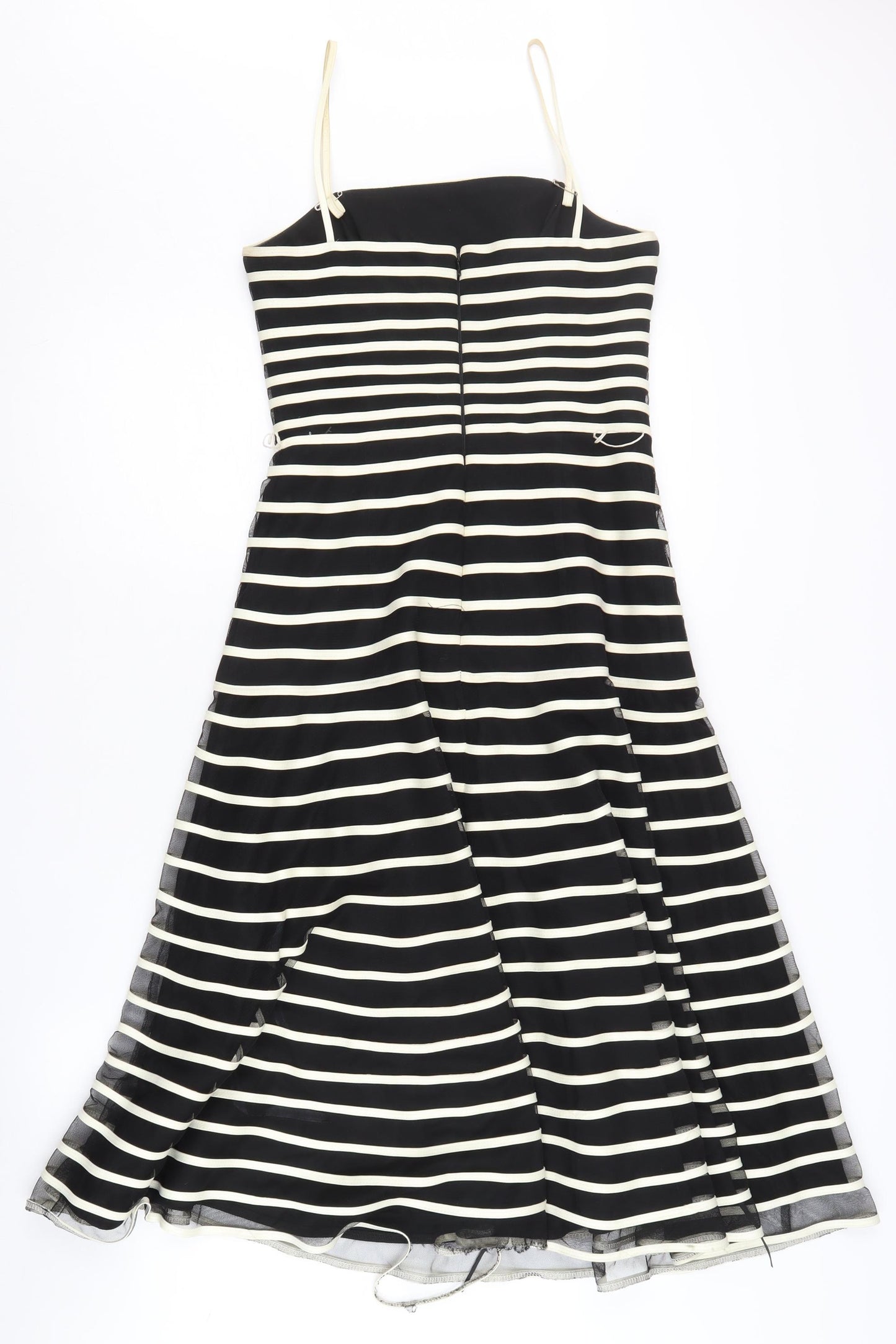 JS Boutique Women's Black Striped Sleeveless Dress Size 8