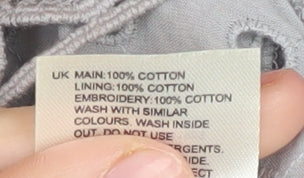 White Stuff Women's Grey Dress Size 10 - Embroidered Cotton