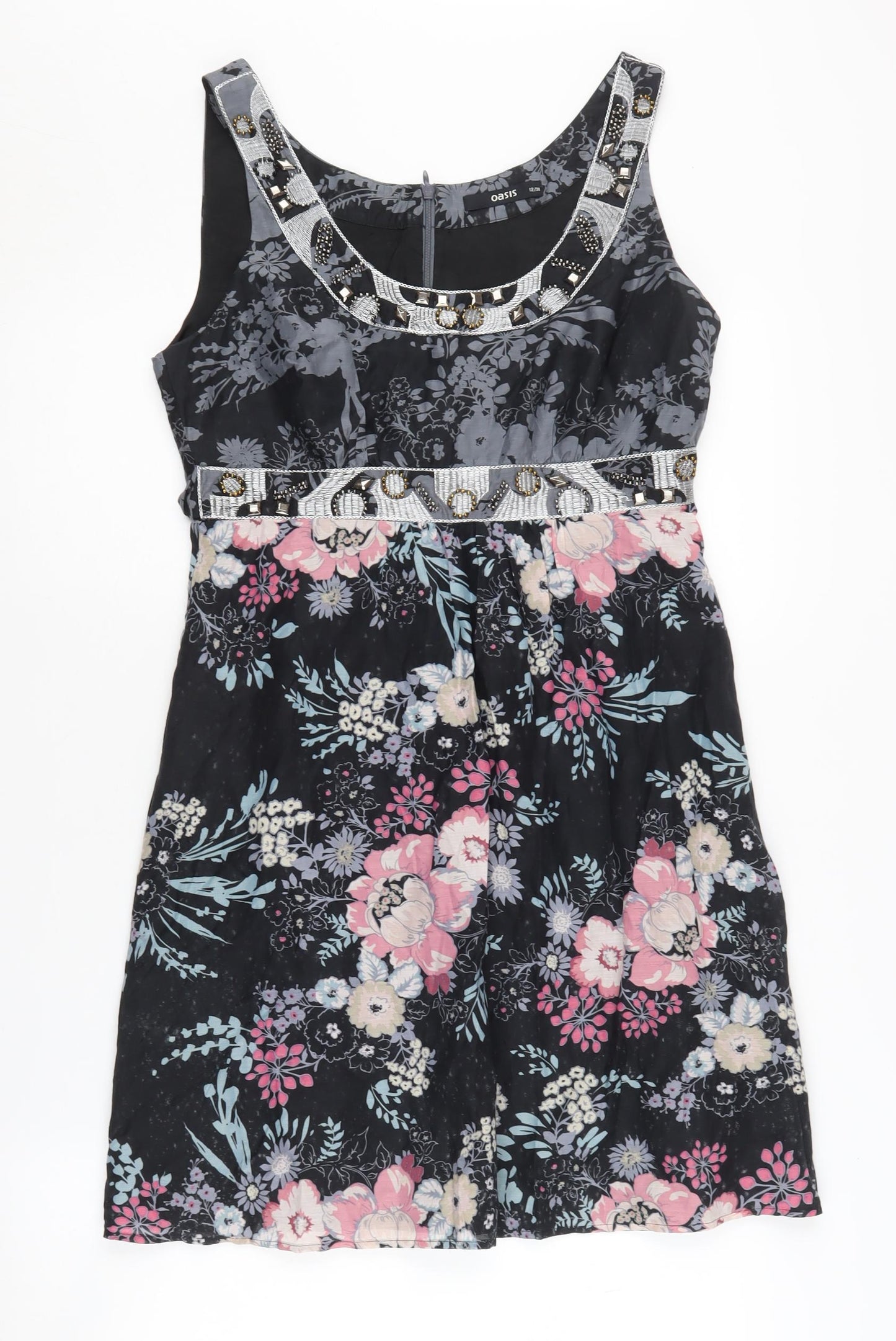Oasis Women's Floral Fit & Flare Dress - Size 12