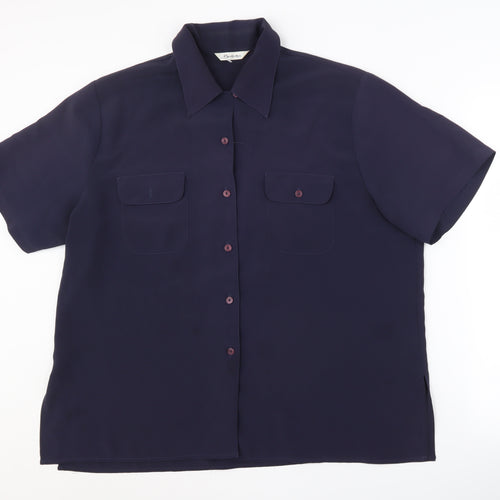 Berkerttex Women's Navy Button-Up Shirt Size 18