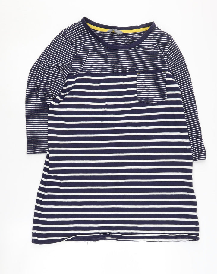 Principles Women's Blue Striped T-Shirt, Size 16