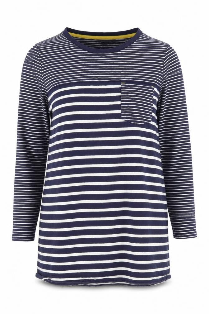 Front view of Principles Women's Blue Striped T-Shirt, size 16