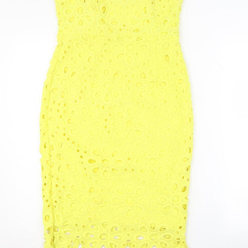 Myleene Klass Yellow Strapless Women's Dress, Size 12
