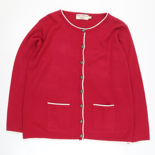 Honor Millburn Red Women's Cardigan L Button Knit