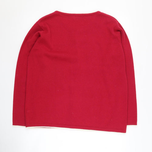 Honor Millburn Red Women's Cardigan L Button Knit